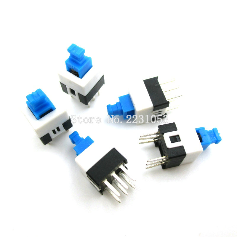 20 stk./parti 7 x 7mm 7*7mm 6- pin push-tactile power micro switch selvlås on / off knap låsekontakt