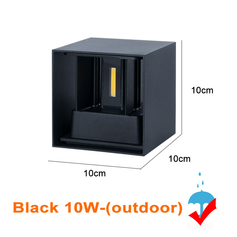 7W 10W Led Wandlamp Outdoor Indoor Waterdichte IP65 Veranda Tuin Wandlamp Blaker Balkon Terras Decoratie Verlichting lamp: Outdoor-Black-10W / Cool white