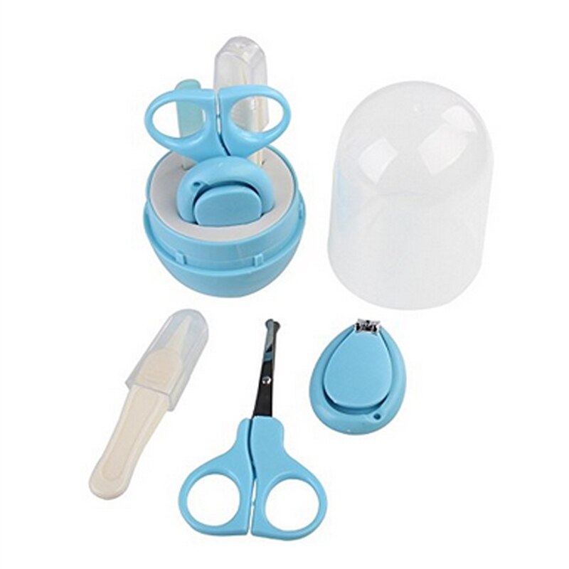 4 pièces bébé coupe-ongles Kit de soins de santé Kit de soins de santé Portable -né bébé Kit de toilettage coupe-ongles ensemble de soins de sécurité: Blue