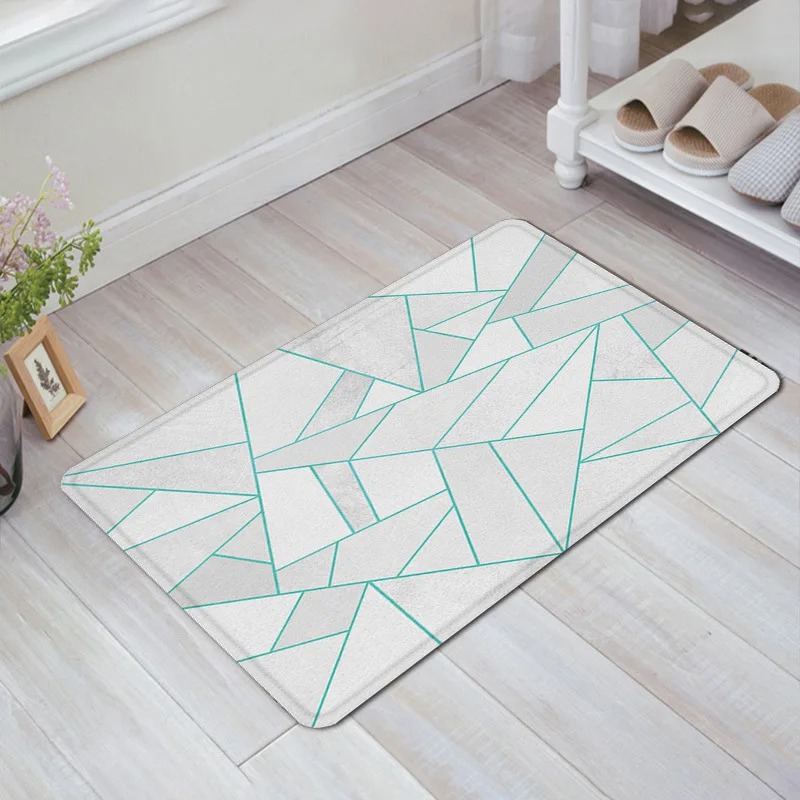 Alfombra de puerta con estampado geométrico, decoración para el hogar y el baño