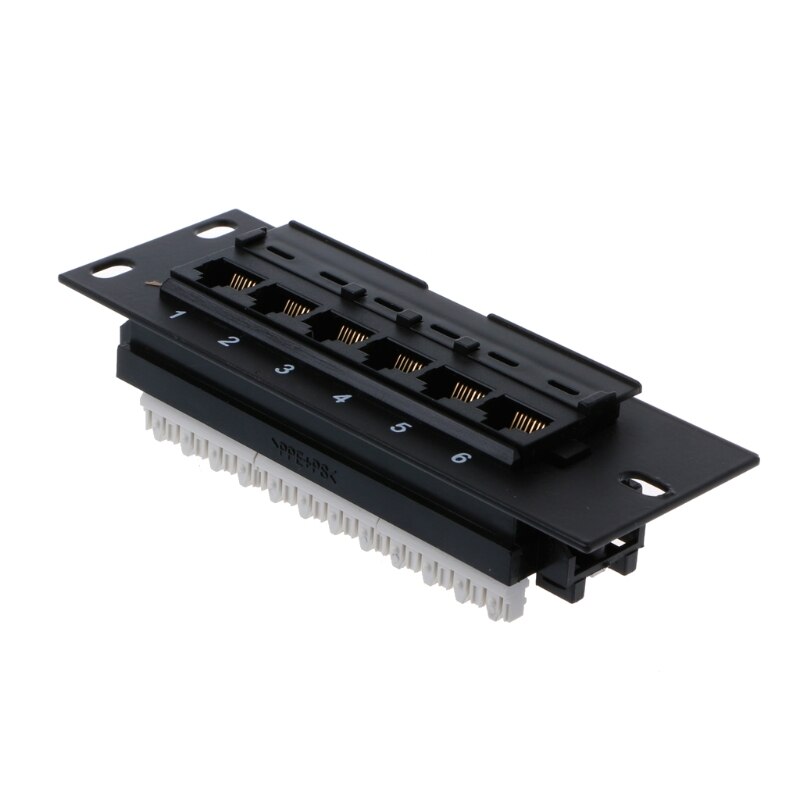 6 porta CAT5 CAT5E Patch Panel RJ45 Rete di Montaggio A Parete Rack Staffa di Montaggio