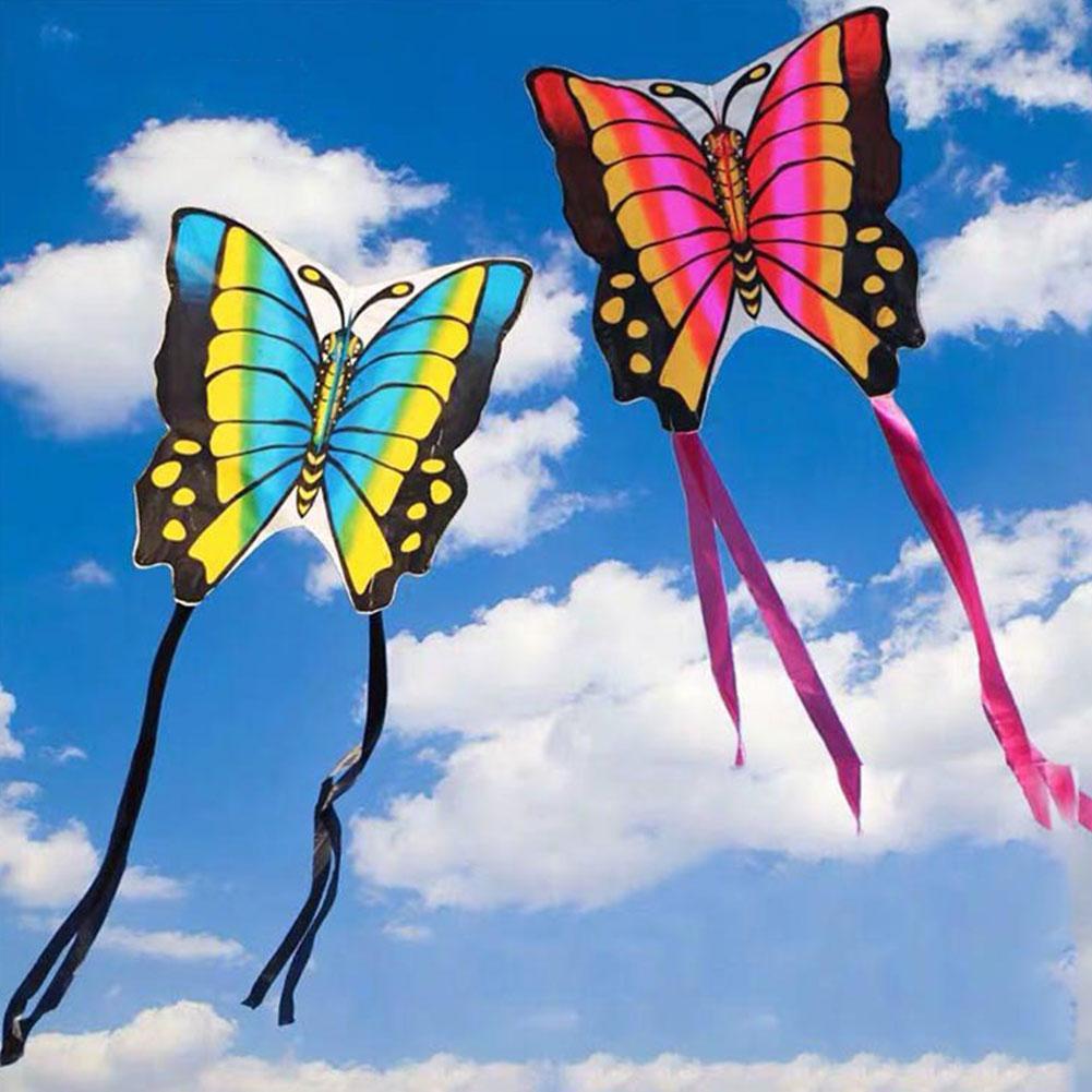 Simxkai Cometa Mariposa Fácil De Volar Para Niños Y Adultos - Azul Cielo, Incluye Línea Y Mango