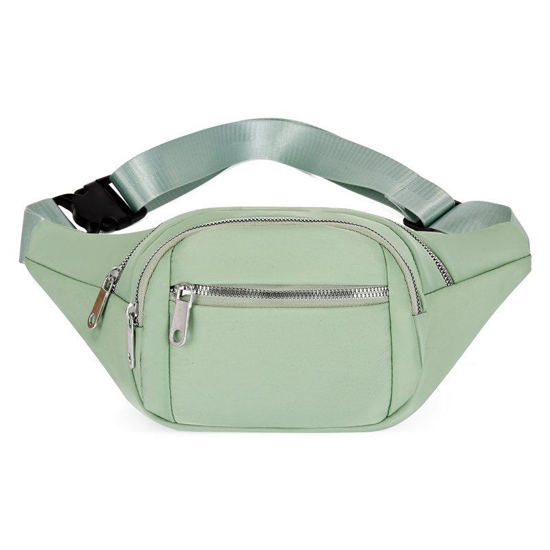 Weibliche Taille Tasche Süssigkeit Farbe Mehrzweck Große Kapazität Brust Pack Multi Reißverschlüsse lässig draussen Fitness Fitnessstudio Pum Tasche: Grün