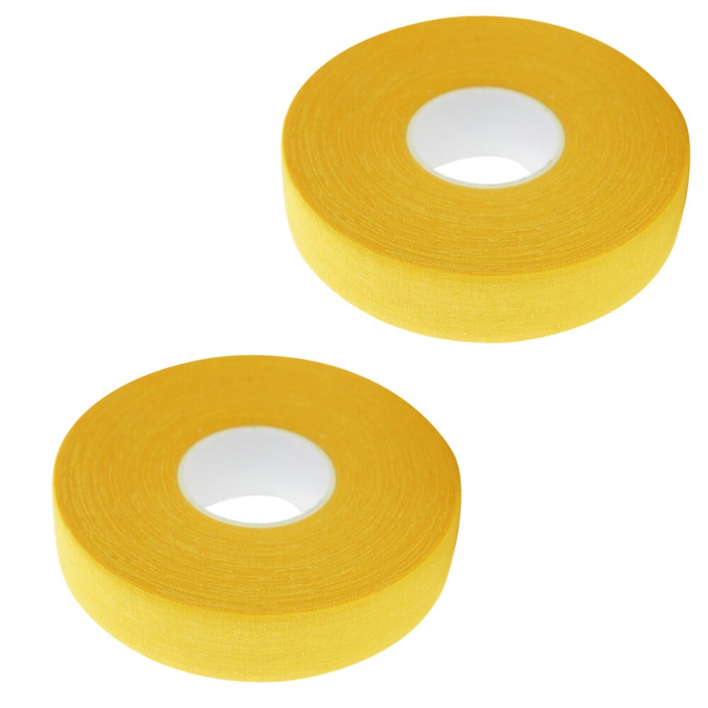 2x Hockey Stick Tape - 20M Roll - Anti-Slip Grip - Waterproof Cotton Sports Wrap: Yellow