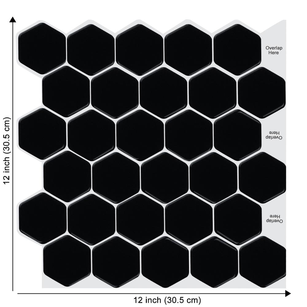 Black Herringbone Style Wall Tiles DIY Kitchen Backsplash Peel And Stick Tiles Waterproof Vinyl Wallpaper: TSQS61