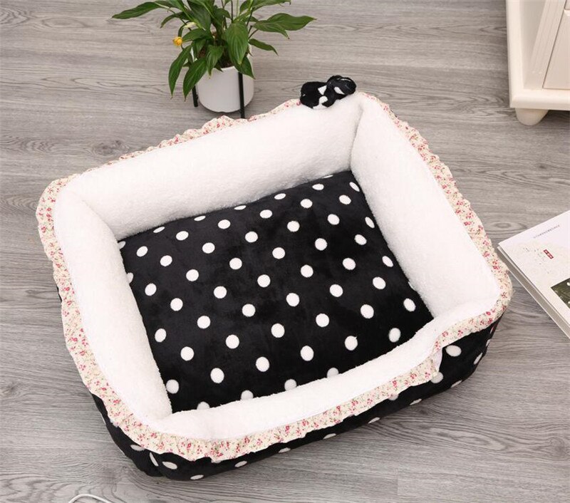 Prinsesse kjæledyr matt katt reir varm hund kennel hus myk valp sove seng hund pute sofa til chihuahua hund kurv cama cachorro: Svart / M 50 x 40cm