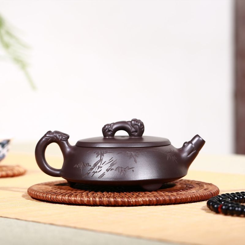 Yixing handmade teapot purple clay kung fu dragon stone zisha kettle