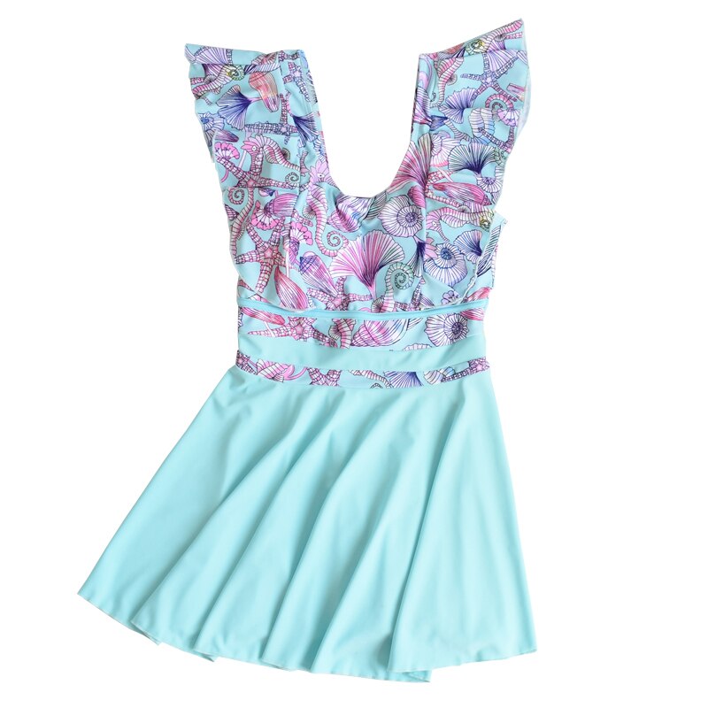 Badpak voor tienermeisjes, kinderbadpakken, aparte badkleding, tweedelig badpak voor kinderen, badpak met rokje , 12 to 18 jaar: Blauw / Ik