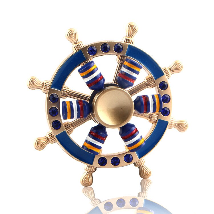 Double Bearing Hand Spinner Pirate Sailor Ship Wheel Rudder Fingertip Gyro Fidget Spinner Desk EDC Toy