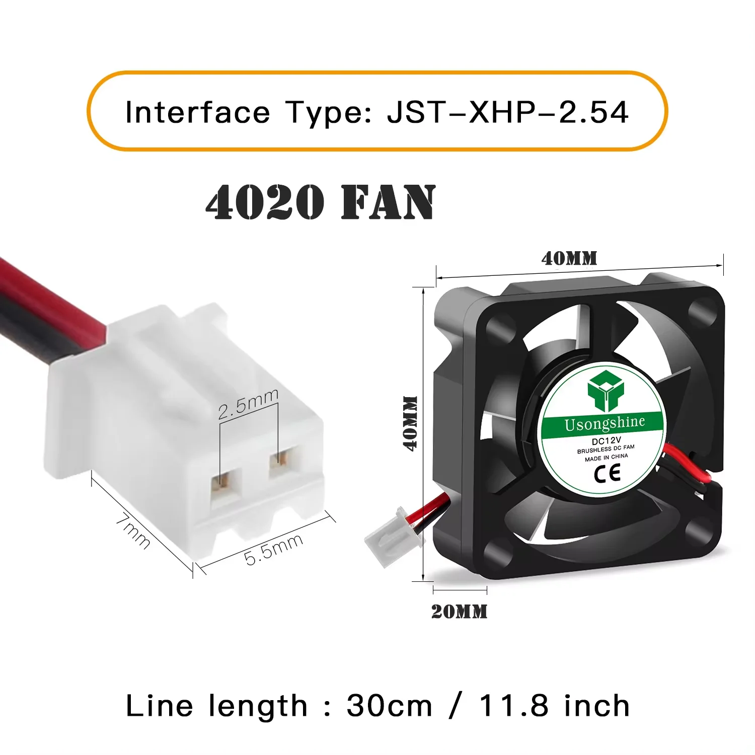 3D Printer Fan 4010 4020 Cooling Fans 5/12/24 Volt Brushless DC Fans for Heatsink Cooler Radiator 2 Pin Fans for Extruder Parts: black