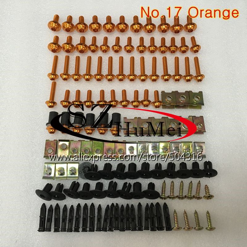 Kit complet de boulons de carénage pour suzuki gsxr 600 gsxr 750 01 02 03 gsxr 600 750 k1 r600 2001 2002 2003 vis et écrous de boulons de pare-brise: N ° .17