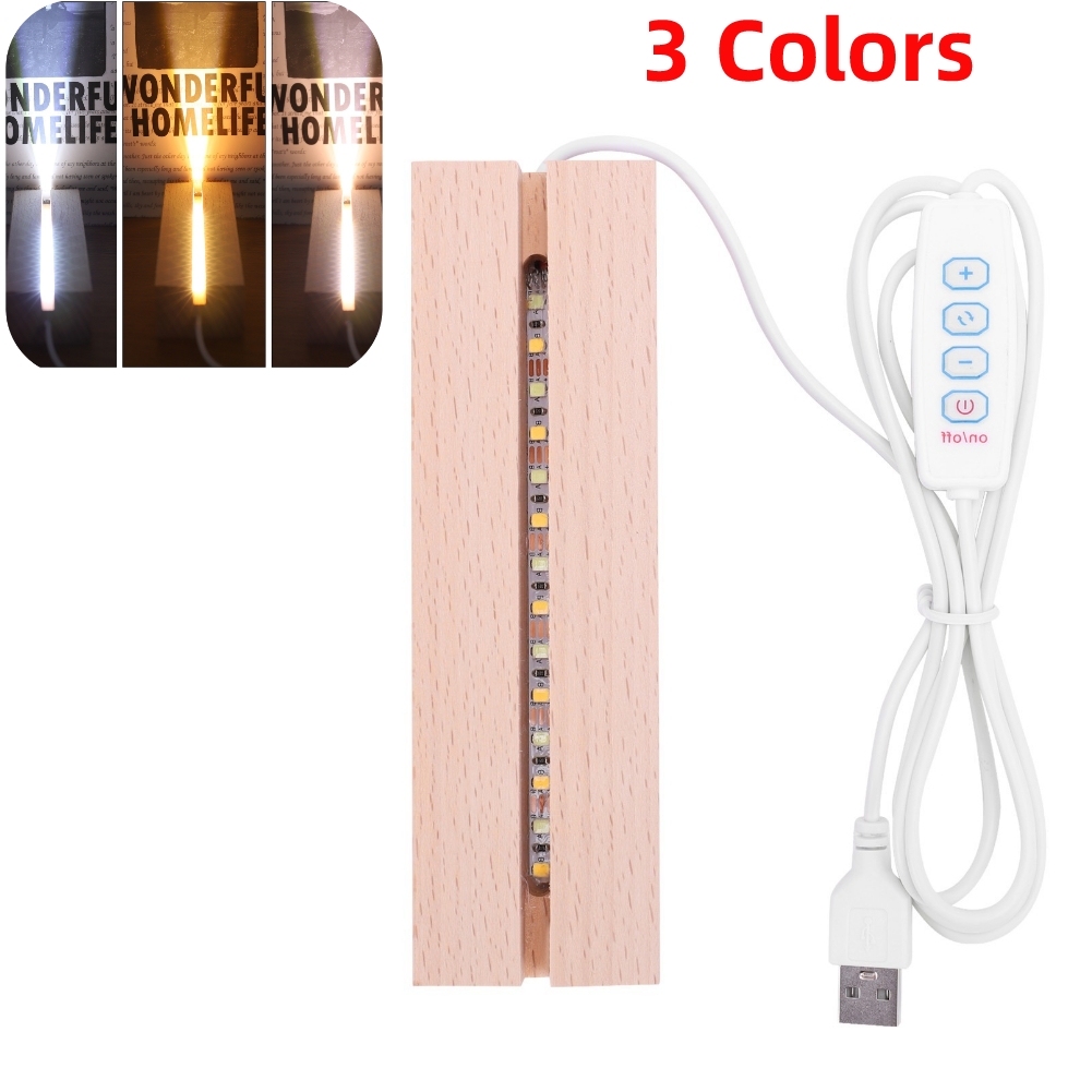 Rechteckiger LED-Sockel aus massivem Holz, leuchtende Basis für Harz, Buchstaben, Lampe, Glas, Harz, Kunst, Holz, Licht, Anzeige-Basis, Heimdekoration: Blau / BA15d