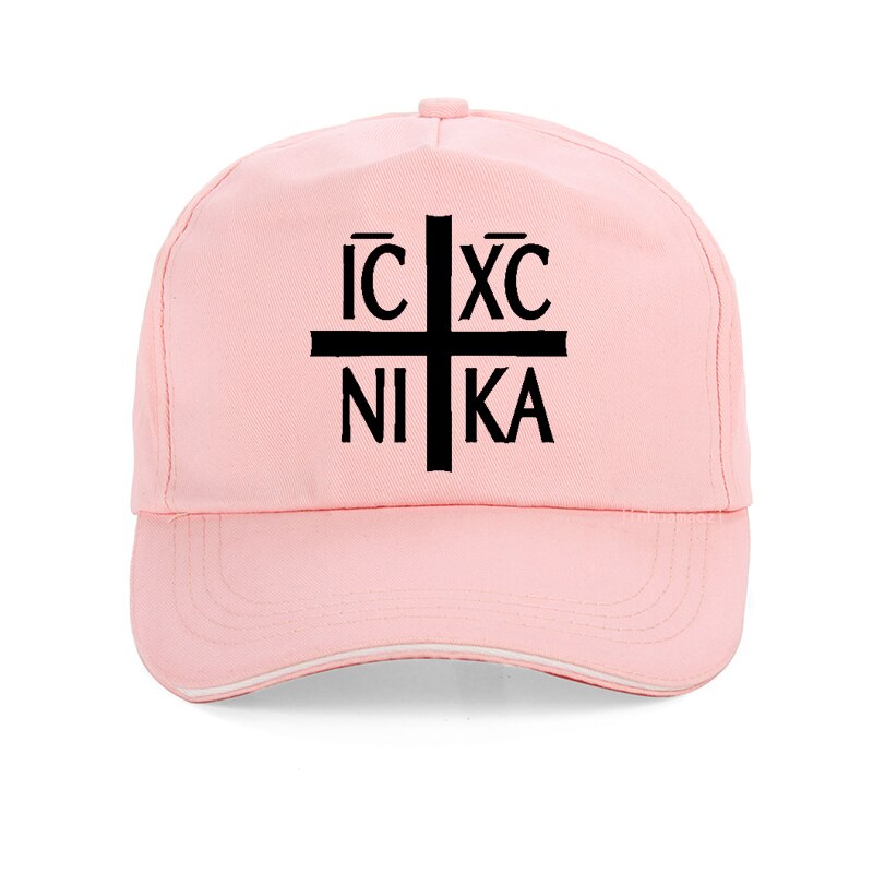 Ic xc nika ortodokse symbol print baseball cap sjove mænd hip hop cap sommer justerbare mænd kvinder snapback hat gorras hombre: Lyserød