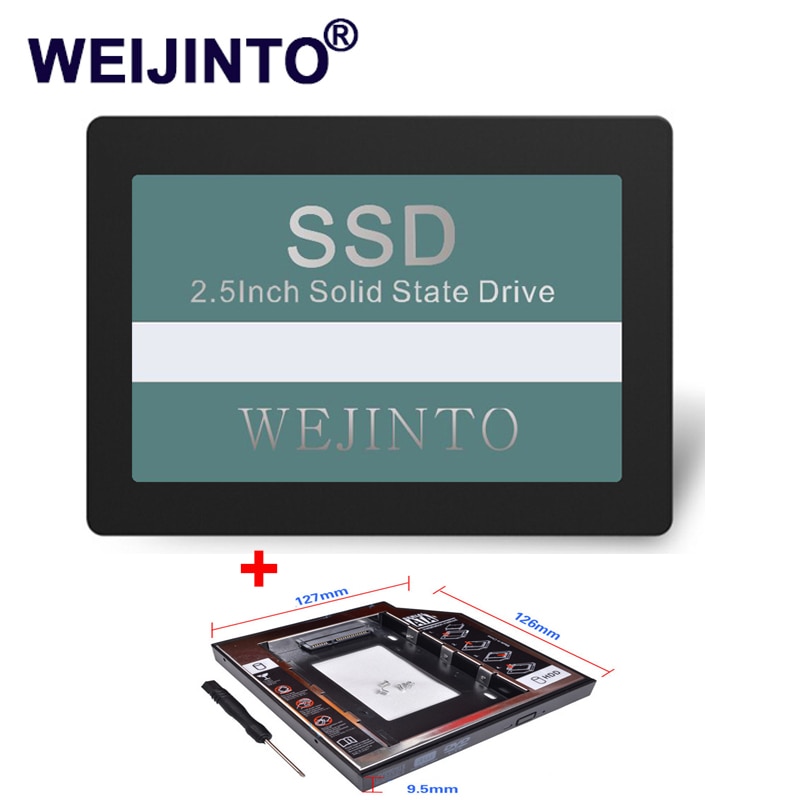 SSD SATA3 2.5 inch 240GB Hard Drive Disk & Drive 2.5 " 120GB SSD & 9.5mm Universal SATA 3.0 2nd SSD Case for Laptop WEIJINTO