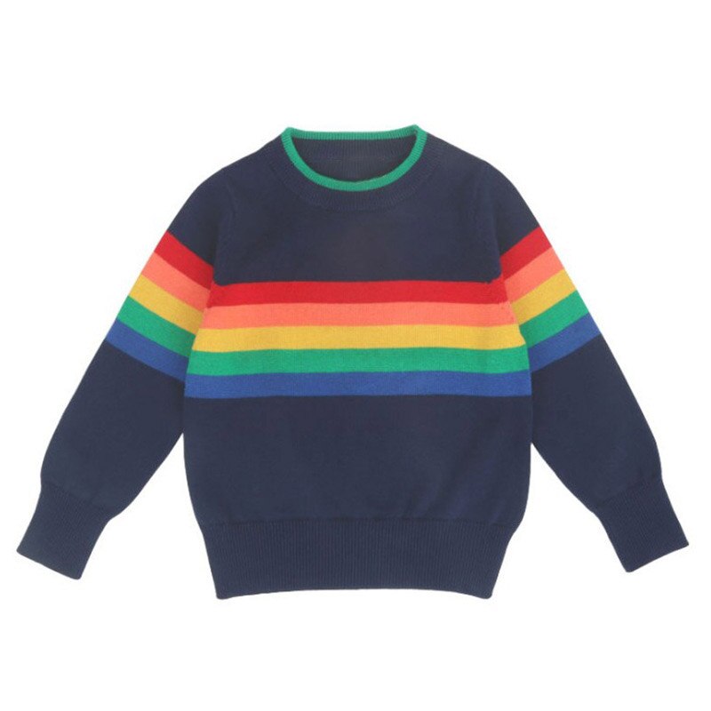 Children Clothing Kids Girls Coat Rainbow Knitted Sweater Brand Boys Rainbow Sweaters Boys Girls Clothes