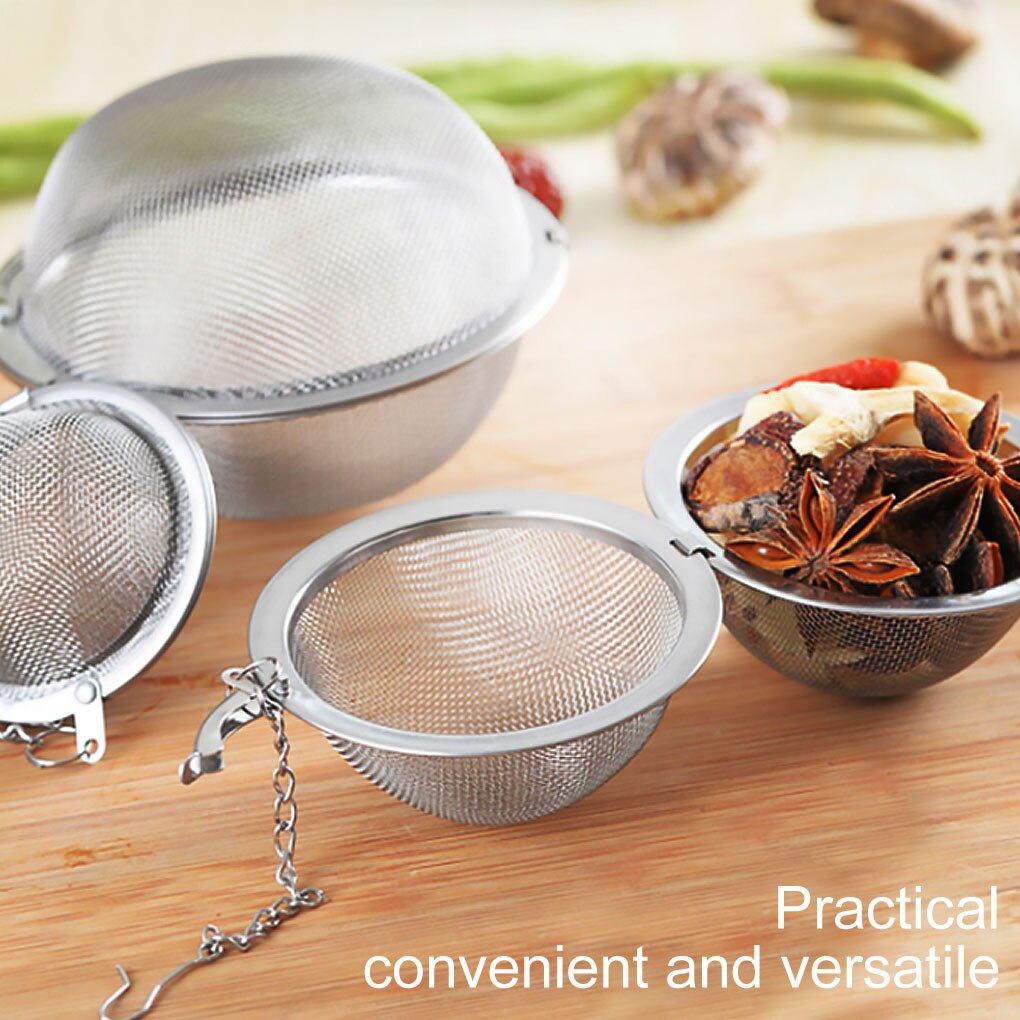 Stainless Steel Mesh Tea Ball with Chain Tea Infuser Strainers Interval Diffuser for Drain Rinse Coffee Rice