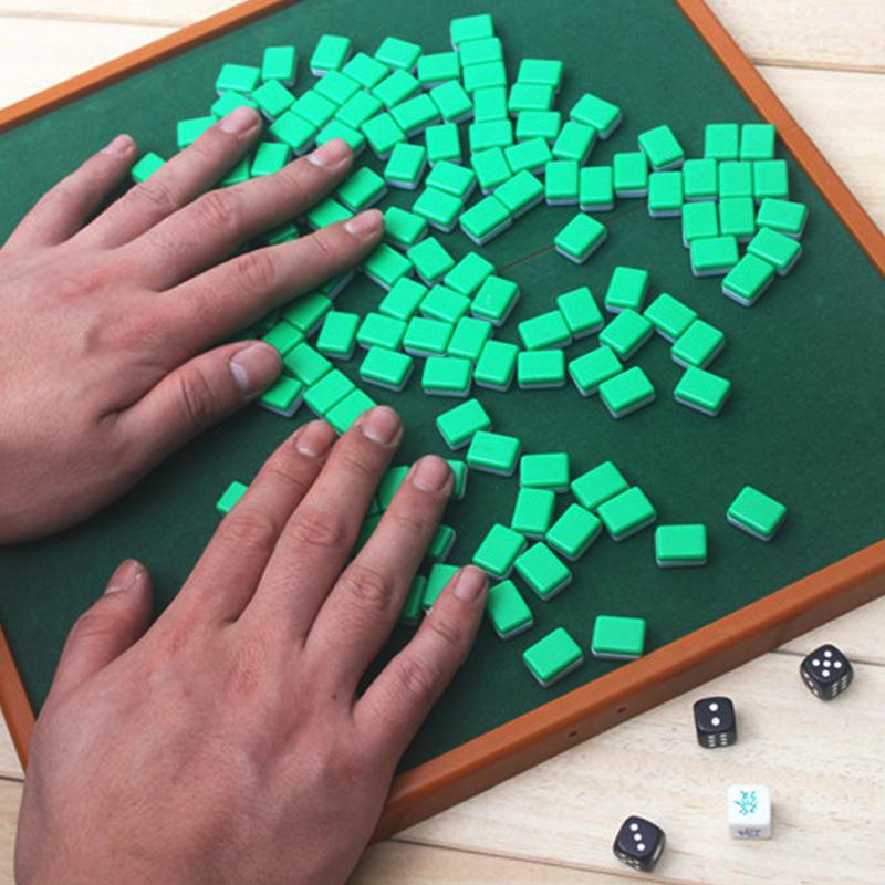 Mini mahjong pöytäpakkauksella lautapeli perhe hauska lelu taitettavalla pöydällä kevyt mini mahjong setti puoluepeli