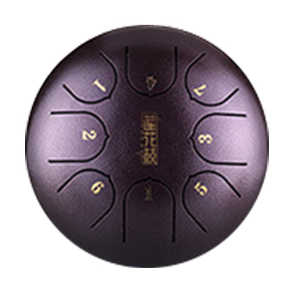 6 Inch 8 Notes Music Education Mini Instrument G Tune Tank Steel Tongue Drum Party With Mallets Hand Pan C Key: Deep purple