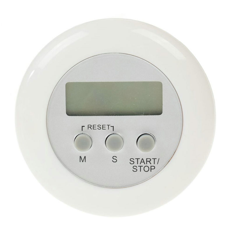 Five kinds of color Circular LCD digital kitchen countdown timer Cooking counter Reverse timer alarm clock magnetic: WHITE