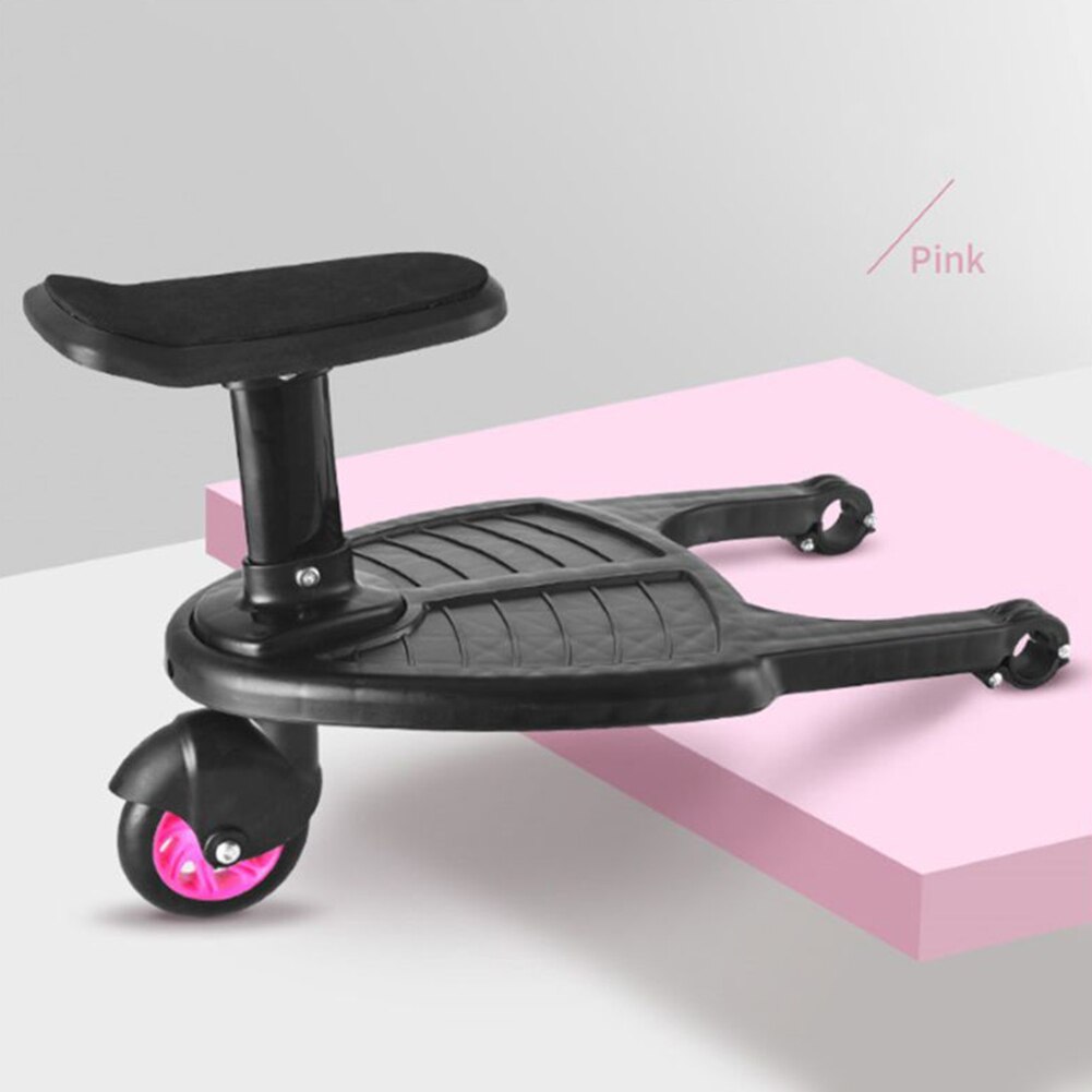 Hitchhiker für Trolley Kinderwagen Skateboard Kinderwagen Kinder Kinderwagen Stehend Platte mit Sitz Warenkorb Roller Skate Für Kinderwagen Pedal: Pink