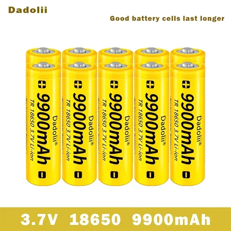 1-40pcs/Lot 18650 battery 3.7V 9900mAh rechargeable liion battery for Led flashlight Torch batery litio battery: Gold
