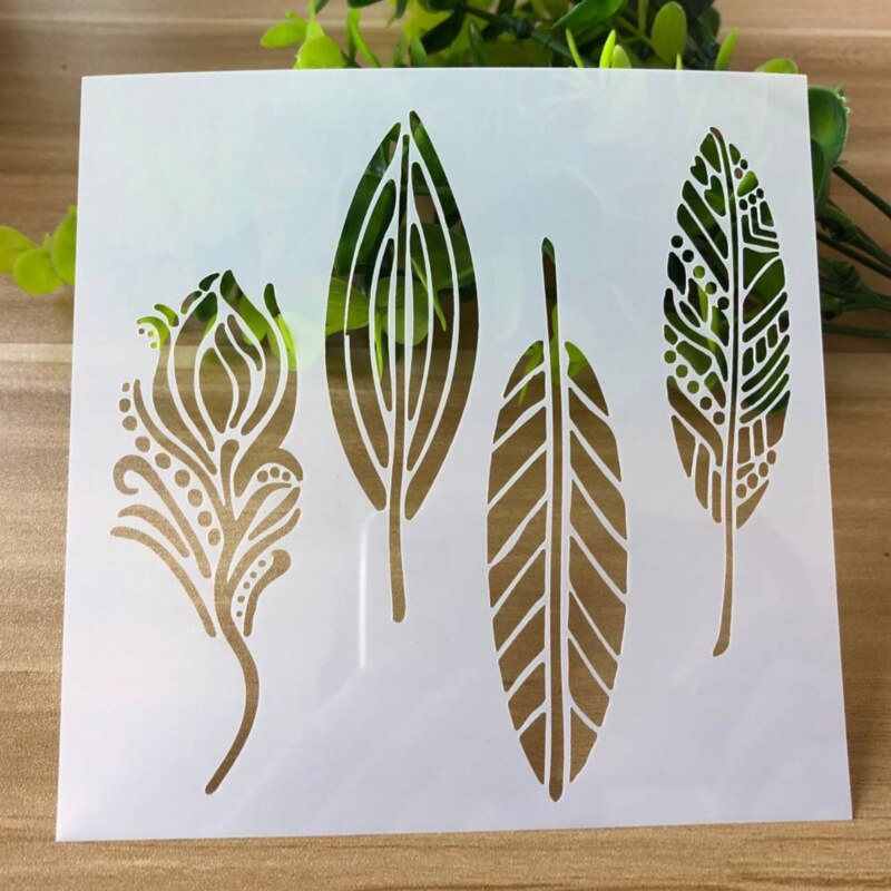 Folhas de flores diy artesanato estênceis em camadas pintura de parede scrapbooking carimbo em relevo álbum modelo de cartão de papel