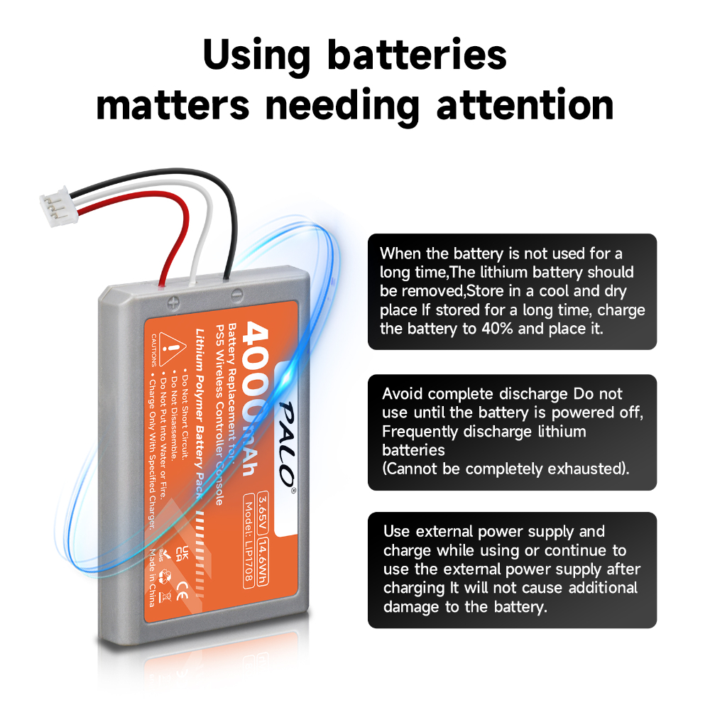 4000mAh wymienna bateria kontrolera PS5 do Sony LIP1708 Playstation 5 DualSense kontroler bezprzewodowy do gier CFI-ZCT1J CFI-ZCT1W