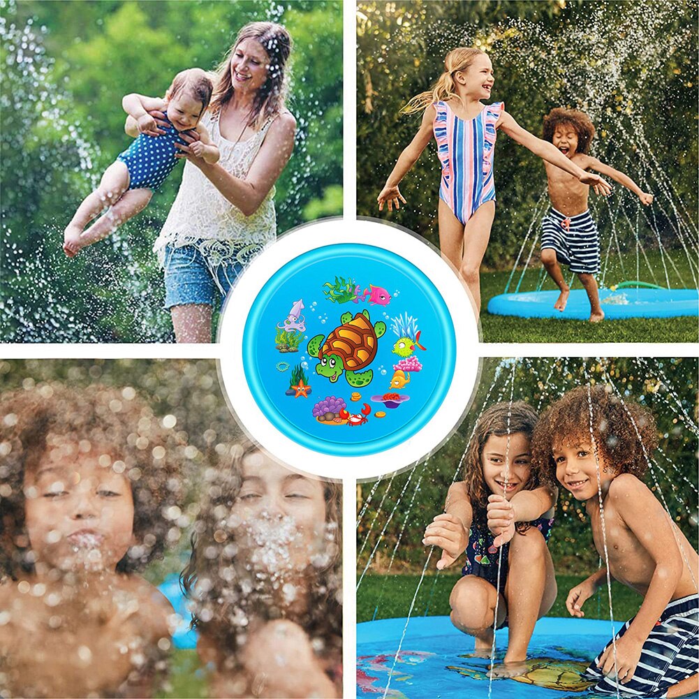 110/170Cm Leuke Schildpad Opblaasbare Spray Water Outdoor Kids Play Mat Sprinkler Pad