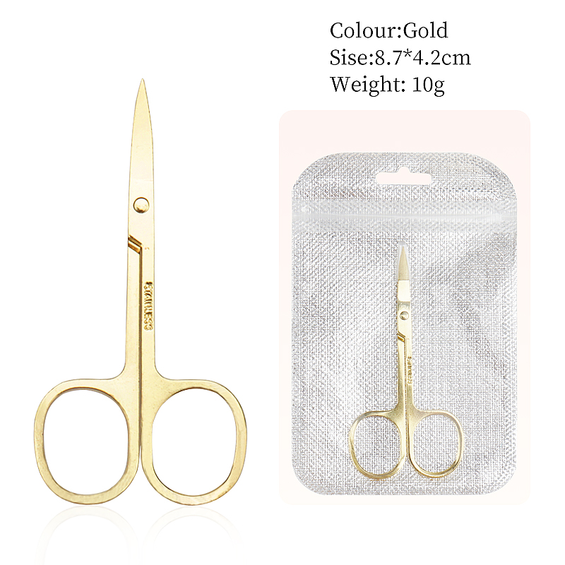 1Pc Wenkbrauw Schaar Make Wimper Trimmer Gezichtshaar Remover Manicure Nail Cuticle Schaar Beauty Tools: Blauw