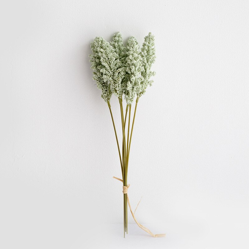 6 stk/pakke kunstig vanilje mini skum bær spids kunstige blomster buket til hjemmet plante vægdekoration korn plantebunke: Ta177