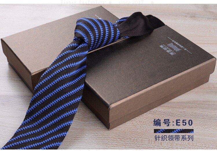GUSLESON 6cm Slim Knit Tie for Men Business Leisure Skinny Necktie Burgandy Colorful Striped Dots Weave Ties: 50