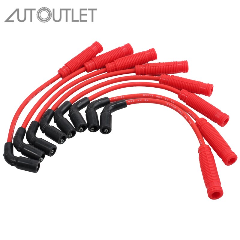 AUTOUTLET 8 Pcs for Red Spark Plug Wires Set For Chevy Silverado GMC Sierra Yukon TRUCK 1500 1999