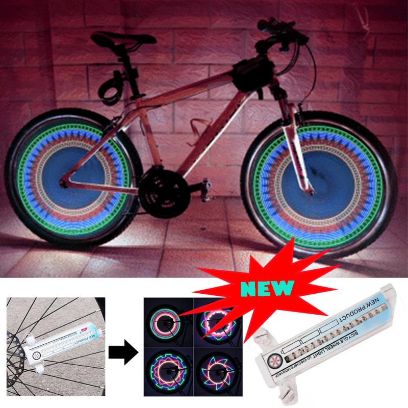 Luces para rueda de bicicleta, luz reflectante con 16 Flash, Lámpara decorativa resistente al agua