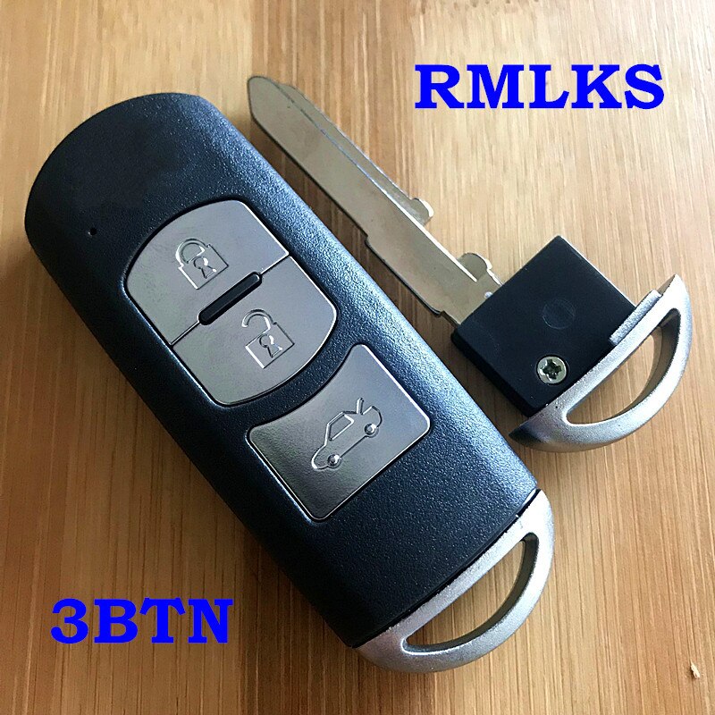 Keyless Remote Key Case Shell Fob Control Uncut Blade Insert for Mazda 3 6 Smart - SKE13D-01 FCC ID: WAZSKE13D01