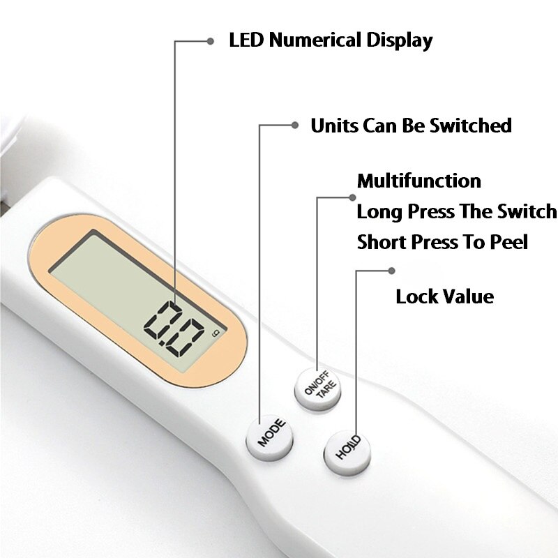 500g/0.1g kjøkkenvekter lcd digital kjøkkenvekt måleskje gram elektronisk skje vekt volum matvekt verktøy libra