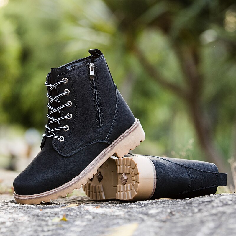 Audorci oben Winter Lässig Stiefeletten Jahrgang Stil Männlichen Motorrad Schuhe Größe 39-46