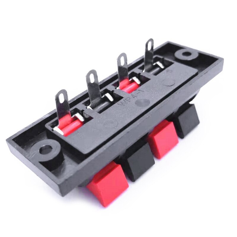 5pcs Speaker Terminal Block Stereo Speaker Strip Shape Push Release Connector Plate 4 Position