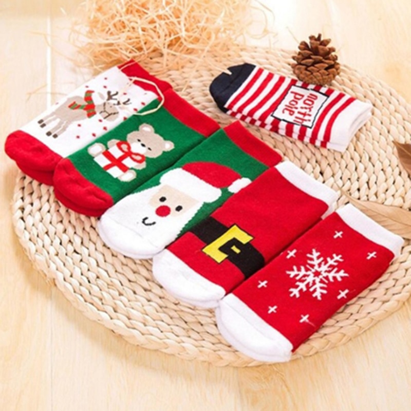 1 paar katoenen babysokken kerst kerstman sneeuwvlok eland beer sokken grappige sokken voor meisjes dames kinderen unisex sokken kerst