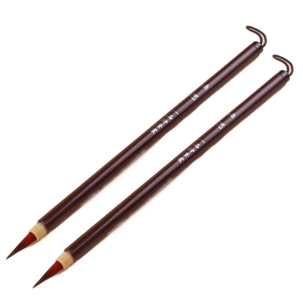 2 stk. håndlagde myke kinesiske pensler. 0.5cm lette malepenner for klassisk kinesisk pensel med mykt grep og krok.: Beige