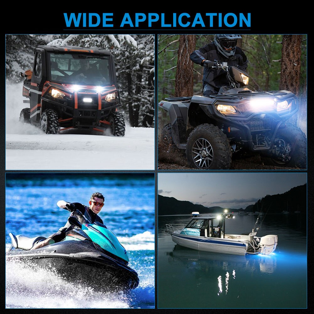 NAOEVO 4 Inch Cube Led Work Light OffRoad 144W 12V 24V Driving Fog Barra LED Bar Lights For Auto Motorcycle 4x4 Truck ATV SUV