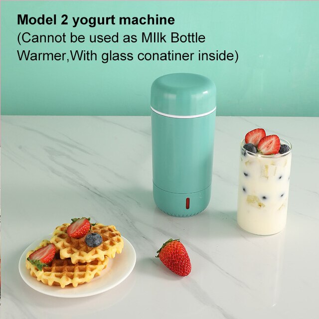 Automatic Yogurt Maker Mini Leben Yoghurt Fermenter Cup DIY Yoghourt Machine Container Heat Insulation Baby MIlk Bottle Warmer: Green Glass liner