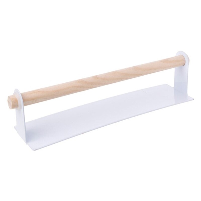 Soportes de papel sin perforar, Portarrollos de papel autoadhesivo, estante colgante de almacenamiento de madera para toallas, estante de cocina y baño: 02