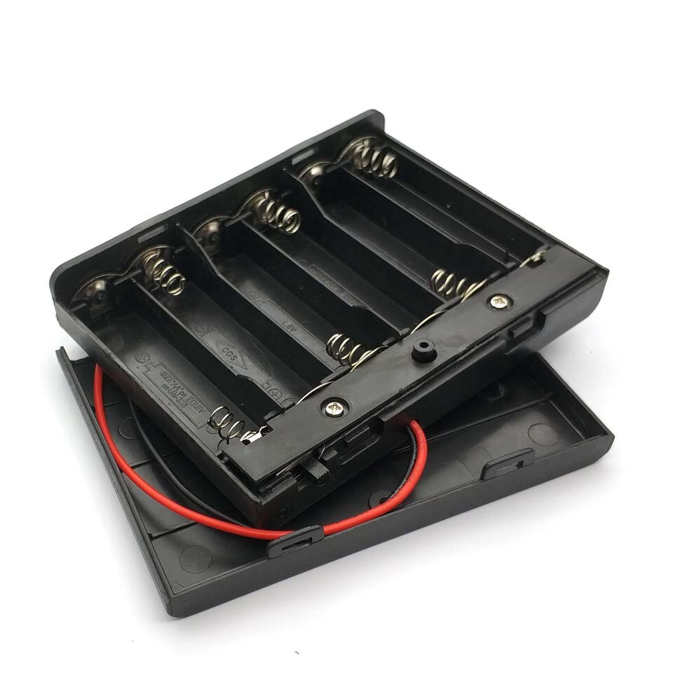 6 Aa Batterijen Houder Storage Case Plastic 1.5V Batterij Case Aan/Uit Schakelaar Met Cap Draad Voor 6X1.5V Aa Batterij