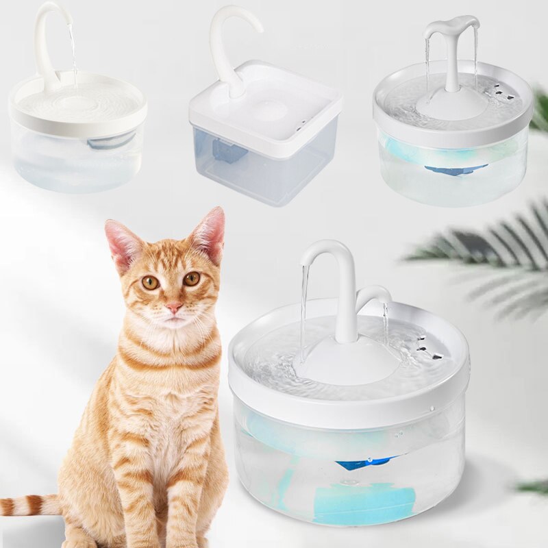 Intelligent Cat Drinking Water Fountain USB Automatic Circulating Water Dispenser Drinking Fountain With Sensor Indoor Fountains
