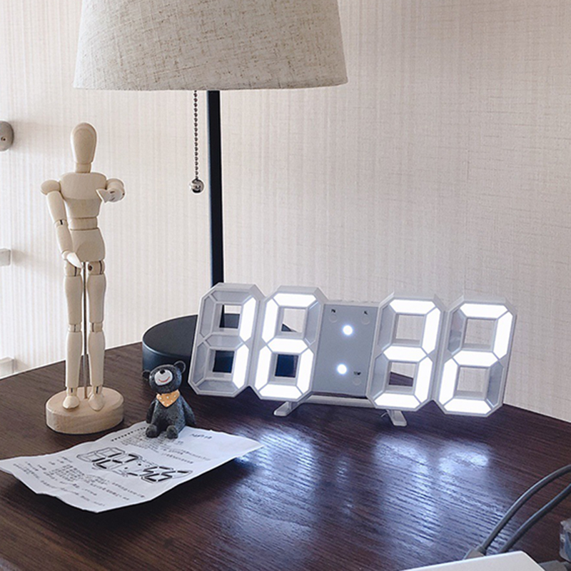 3D LED Digital Alarm Uhren Zauberstab Hängen Uhr Tisch Uhr Kalender Thermometer Anzeige Schlummern Funktion Büro Elektronische Uhr
