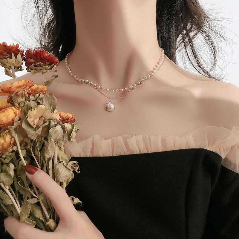 Colar brilhante de borboleta e zircônia cúbica, pingente de lua e flor com dupla camada, corrente de clavícula, joias para festa de casamento: 2