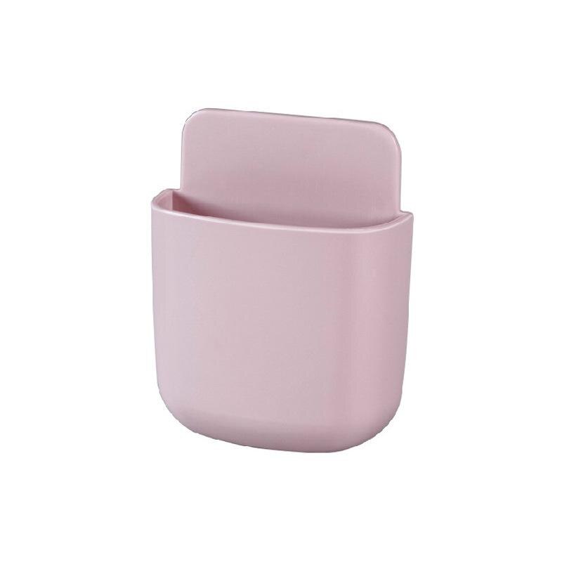 Opbergdoos afstandsbediening airconditioner opbergdoos mobiele telefoon stekker houder standaard container 1 stuk wandgemonteerde organizer: Roze groot