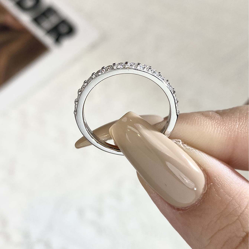 Diamant Welt Luxus echte Moissan ite Diamant Solitär stapelbare Ringe für Frauen Sterling Silber Ewigkeit Hochzeits schmuck