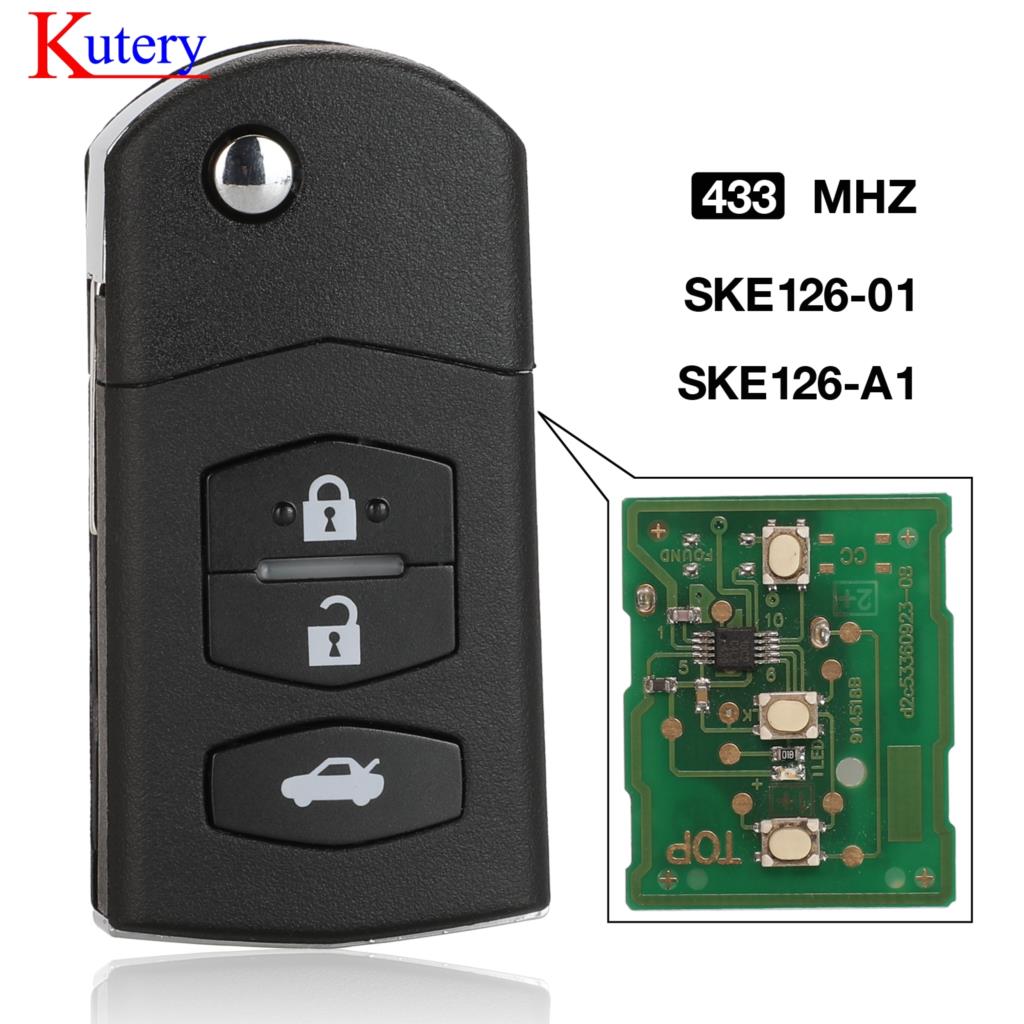 kutery Remote Key Suit for MAZDA Car 2 M2 Demio / 3 M3 Axela/ 5 M5 Premacy / 6 M6 Atenza / 8 M8 with Chip SKE126-01/A1 Model