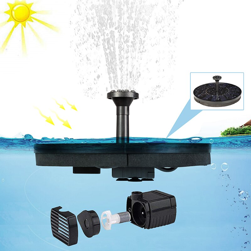 13m Mini Solar Water Fountain Pool Pond Waterfall Fountains Bird Baths Solar Powered Floating Water Garden Outdoor Decoration